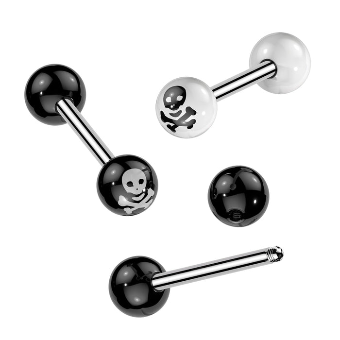 Crossbone Acrylic Tongue Barbell