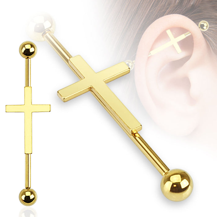 Cross Centered Industrial Barbell