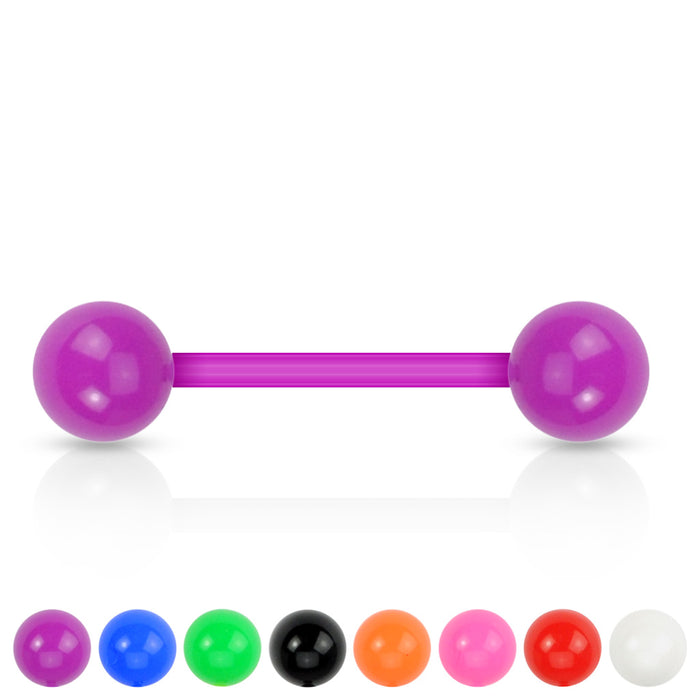 Solid UV Acrylic Bioflex Tongue Barbell