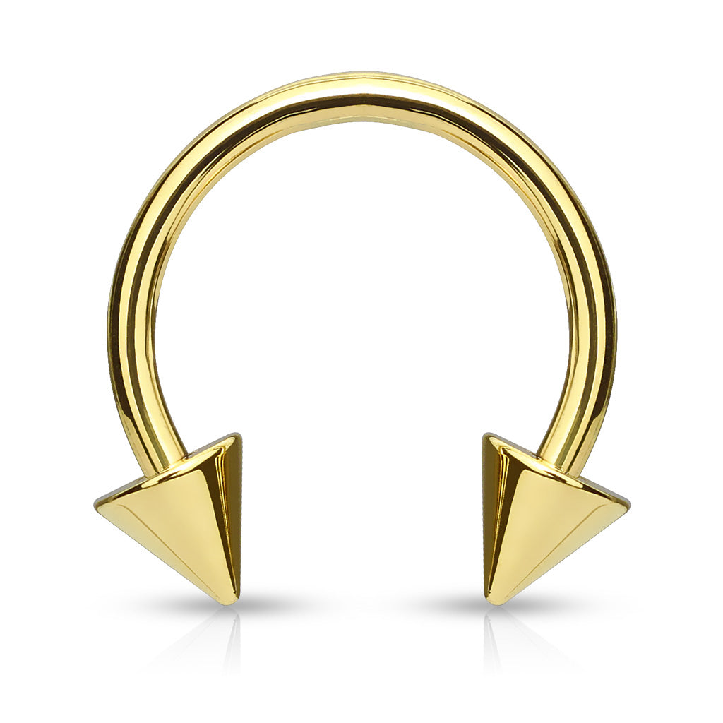 Circulars with Spikes Gold IP over 316L Surgical Stainless Steel - all colors
