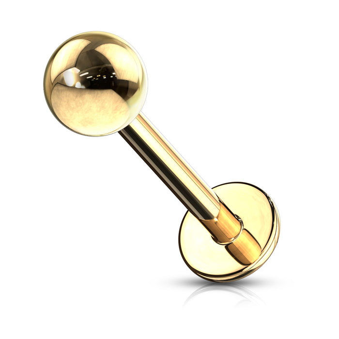 Gold Plated Over 316L Surgical Steel Labret Studs