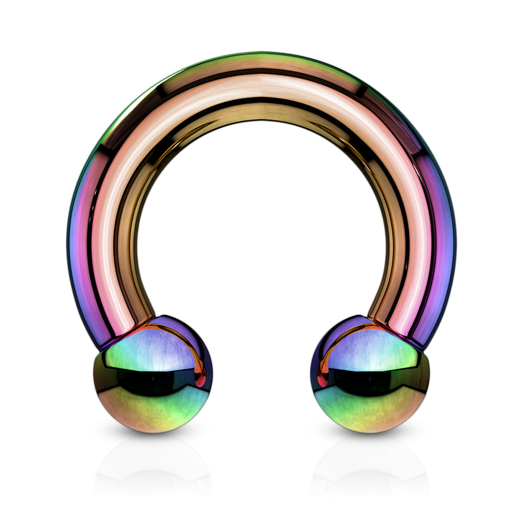Horseshoe / Circular barbells Titanium IP over 316L Surgical Stainless Steel - Rainbow