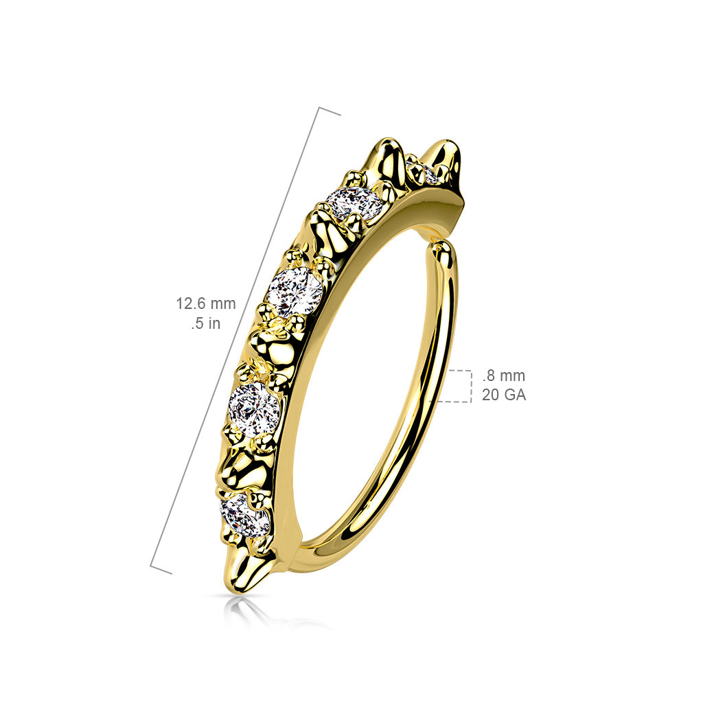 Spikes With CZ In Between Bendable Hoop size chart