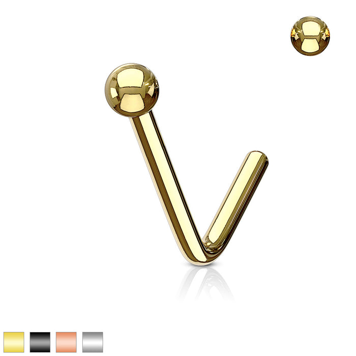 Ball End 316L Surgical Steel L Bend Nose Stud