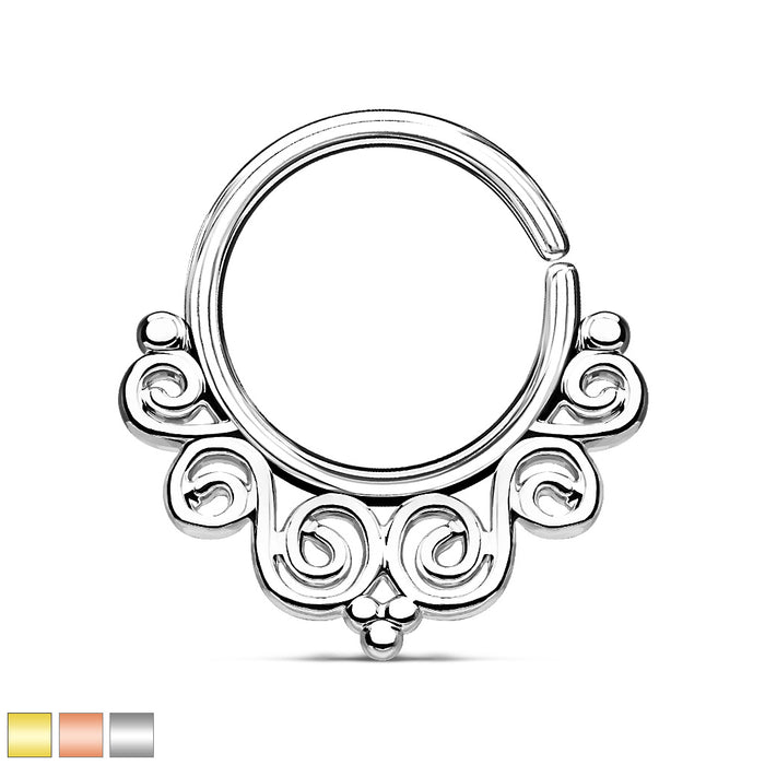 Vintage Filigree Bendable Nose Septum And Ear Cartilage Hoops