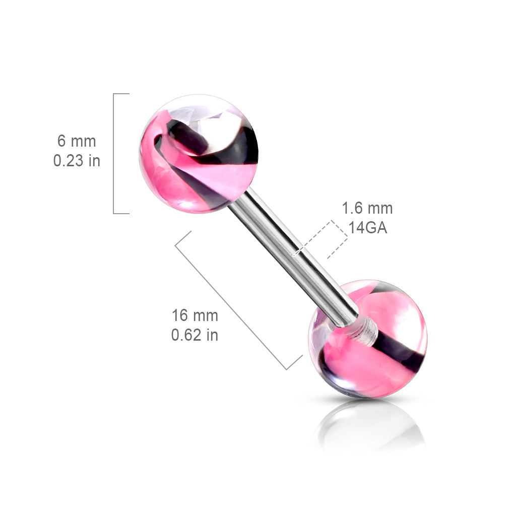 Screw Marble Acrylic Balls 316L Surgical Stainless Steel Barbell size chart