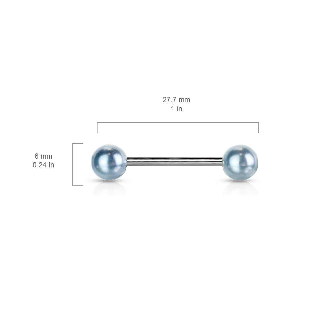 Pearlish Acrylic Tongue Barbell size chart