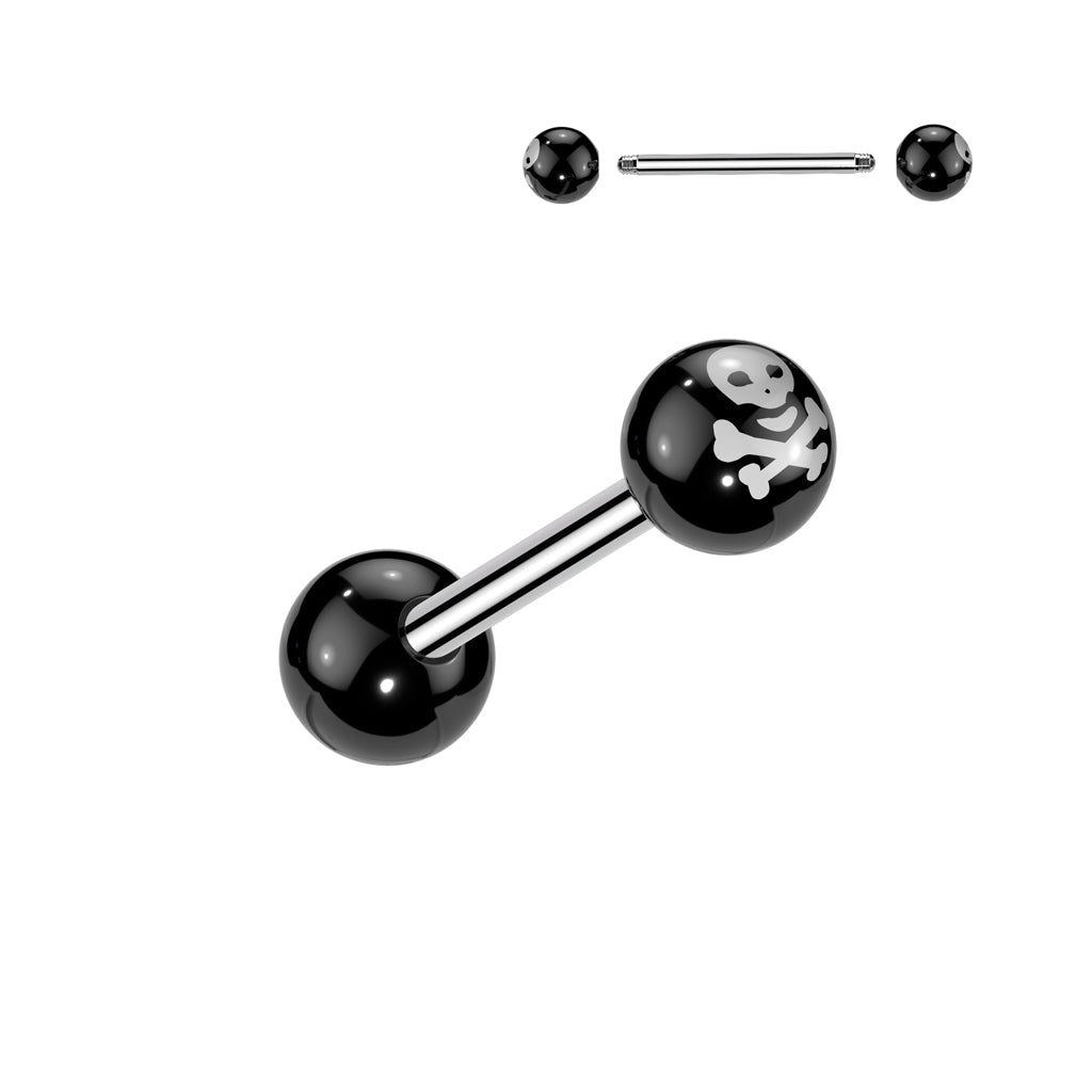 Crossbone Acrylic Balls - Black/White