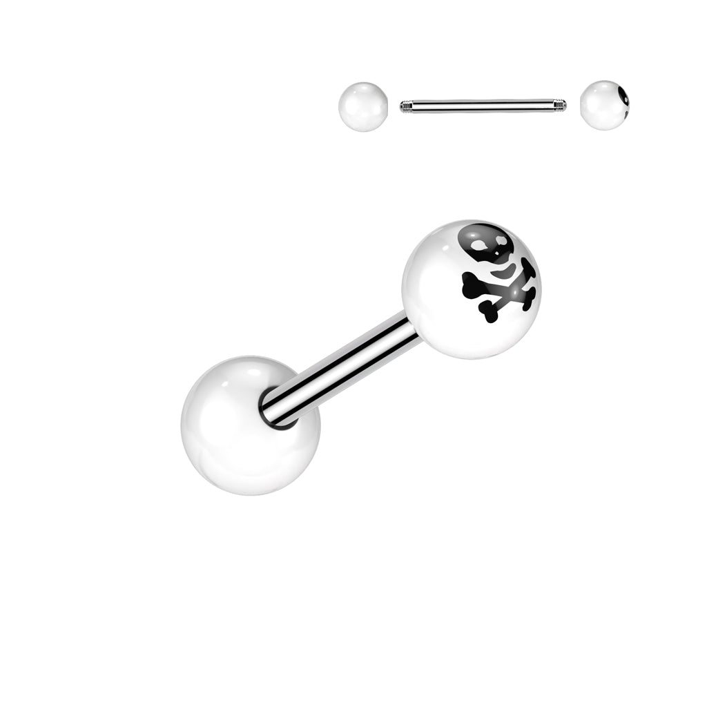 Crossbone Acrylic Balls - White/Black
