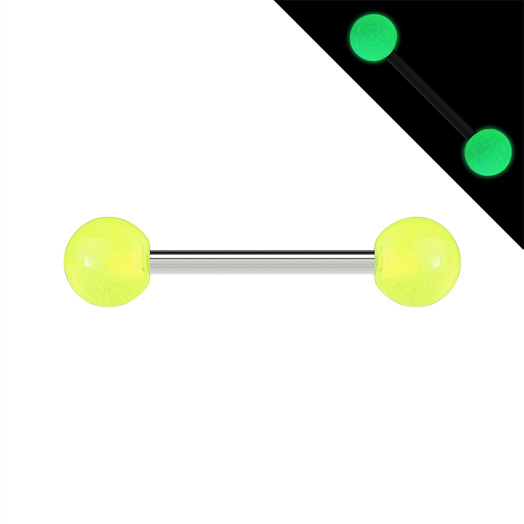 Colored Acrylic Tongue Barbell - Green