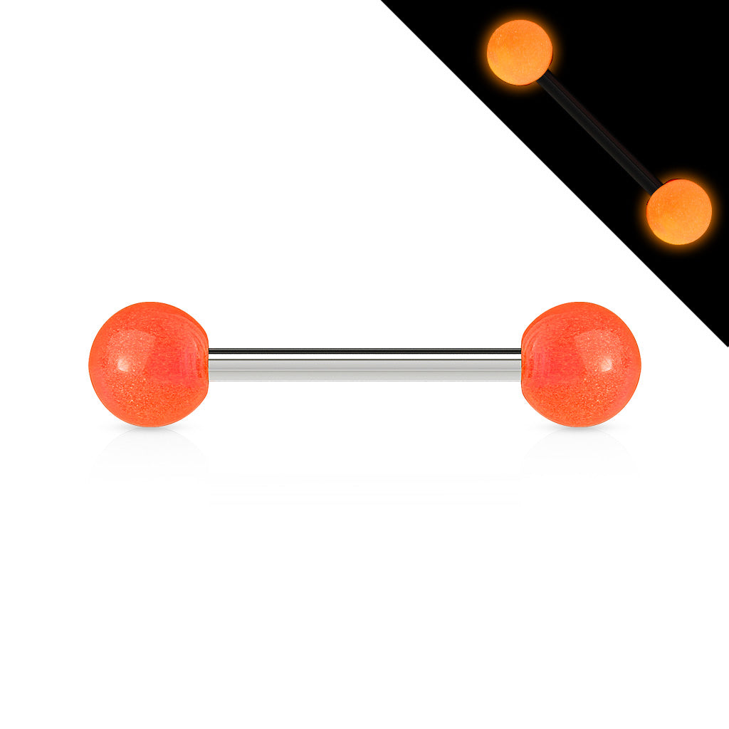 Colored Acrylic Tongue Barbell - Orange