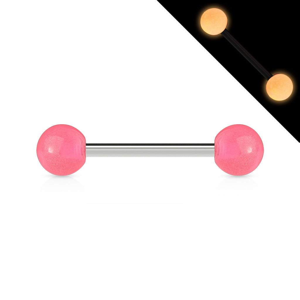Colored Acrylic Tongue Barbell - Pink