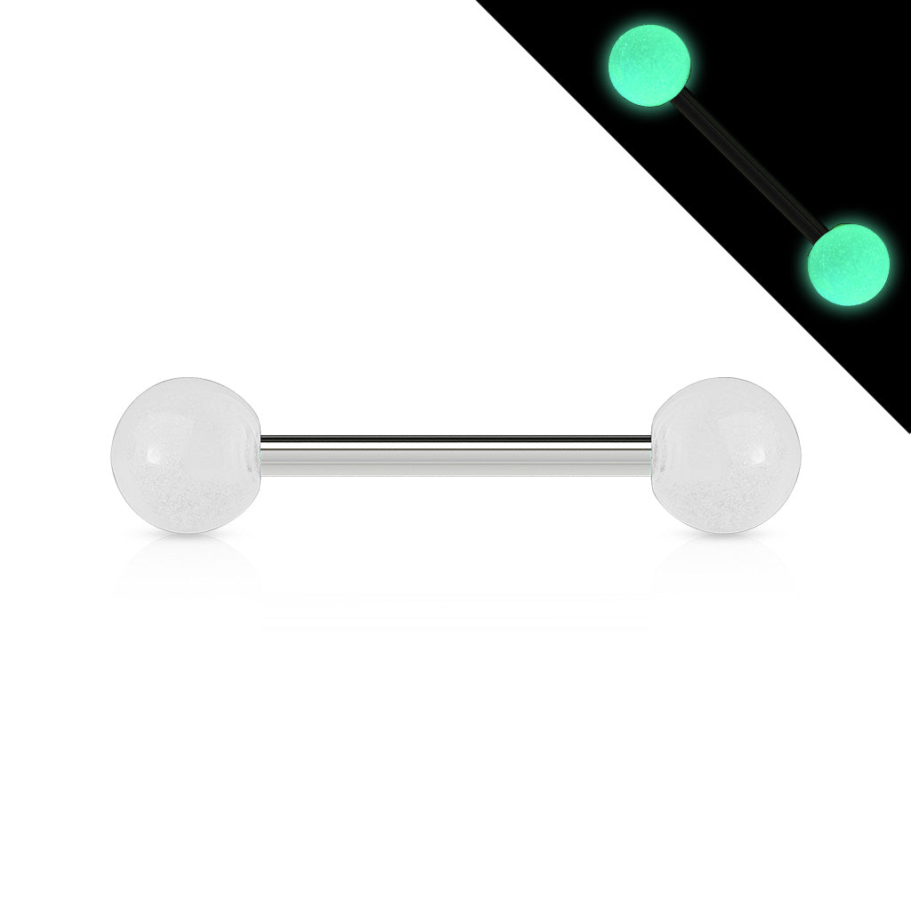 Colored Acrylic Tongue Barbell - White