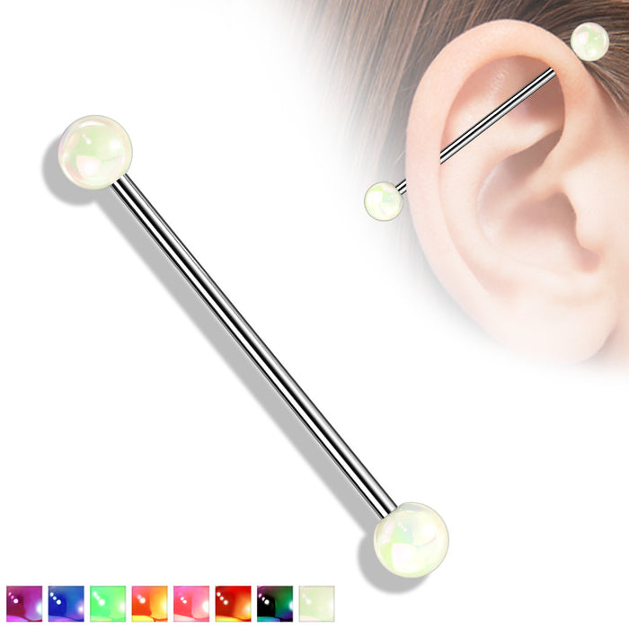 Metallic Coated Acrylic Ball 316L Surgical Steel Industrial Barbell