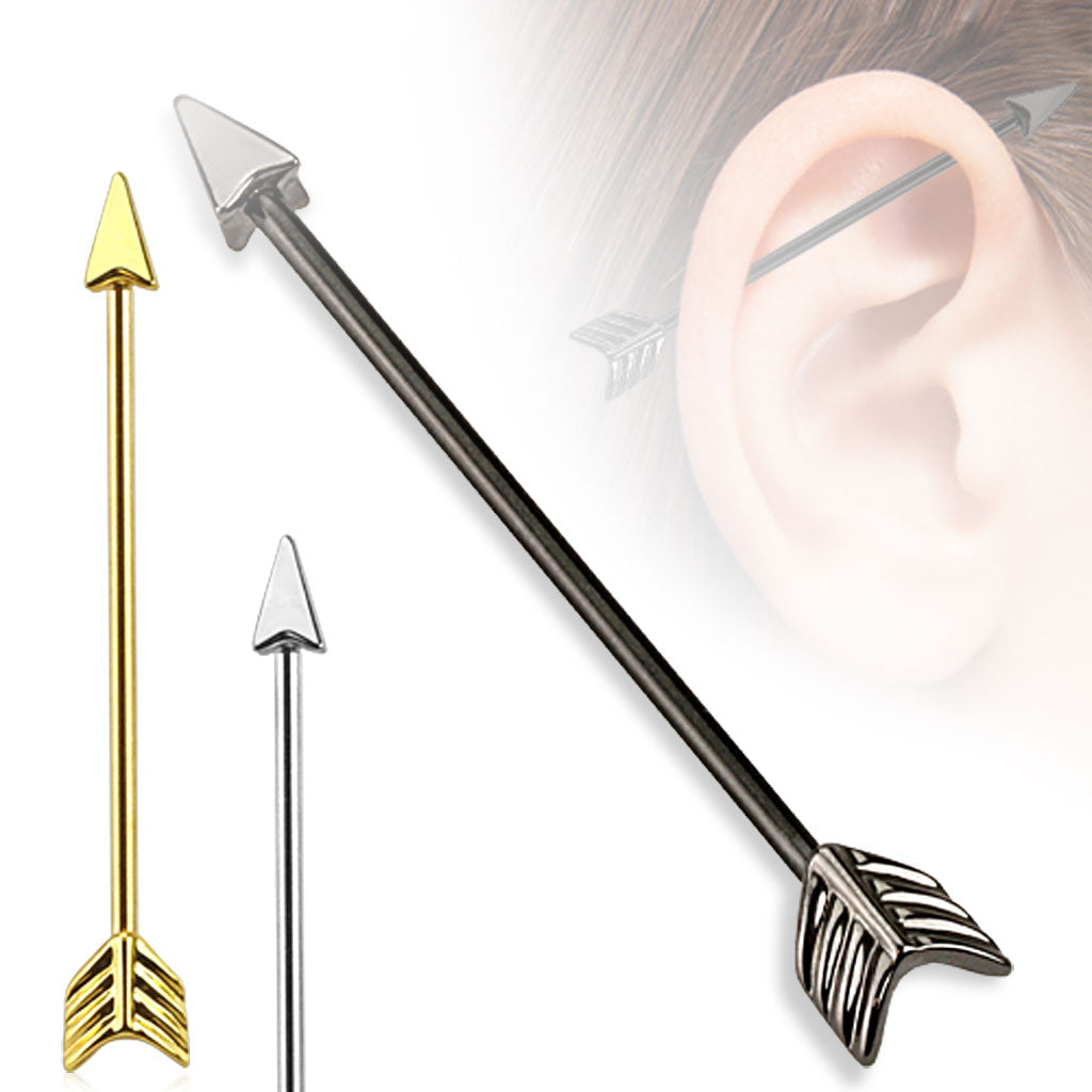 Arrow 316L Surgical Steel Industrial Barbell - all colors