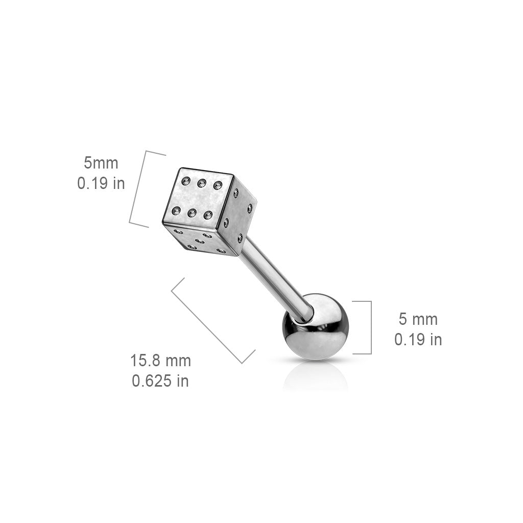 Dice Tongue Barbell size chart