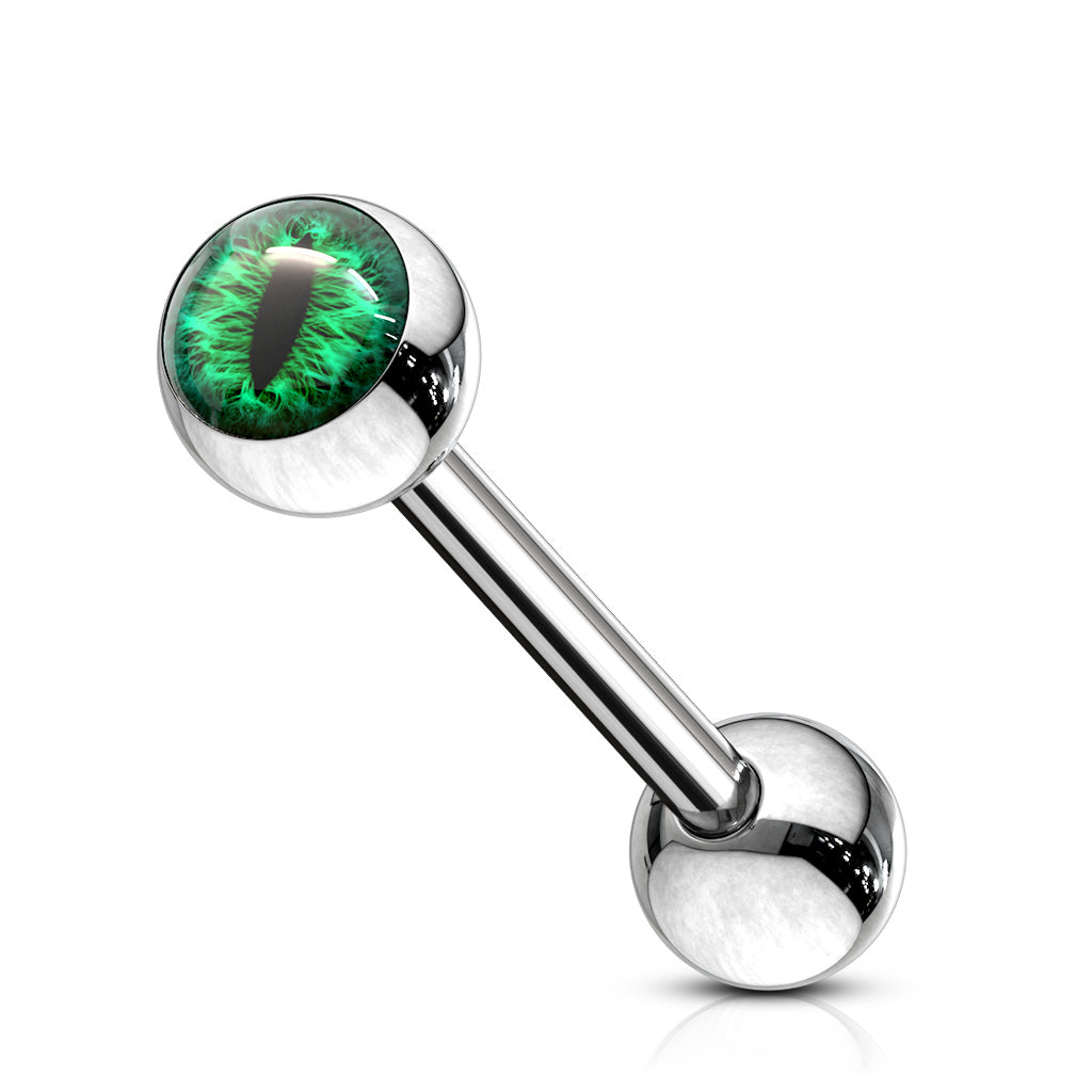 Snake Eye Tongue Barbell - Green
