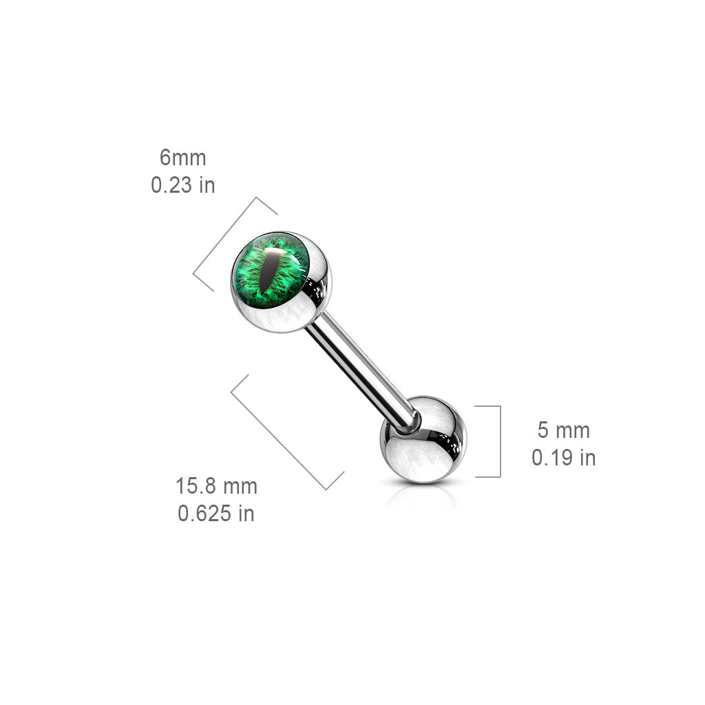 Snake Eye Tongue Barbell size chart