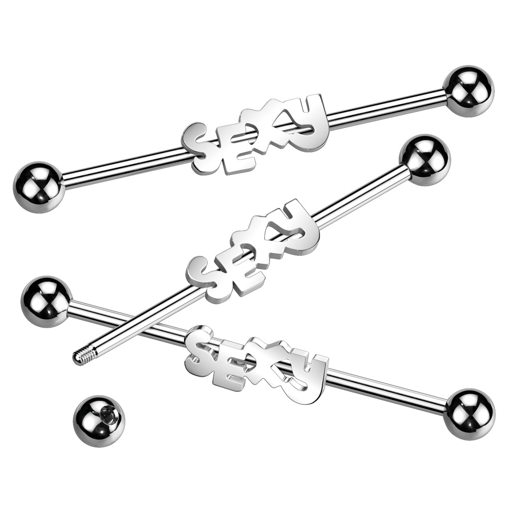 "Sexy" Industrial Barbell 316L Surgical Steel - all colors