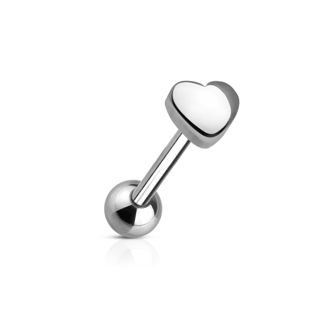 6mm Stainless Steel Heart Top 316L Surgical Steel Barbell - all colors