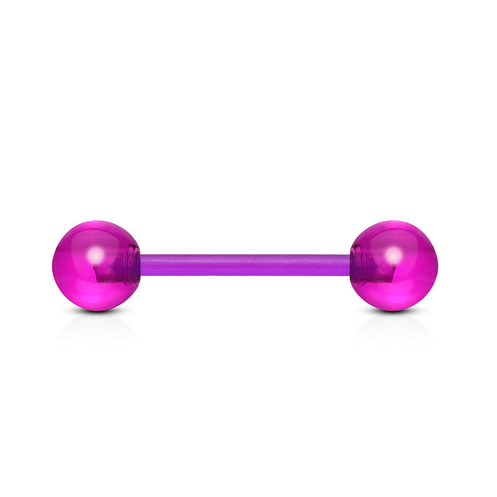 UV Acrylic Bioflex Tongue Barbell - Purple