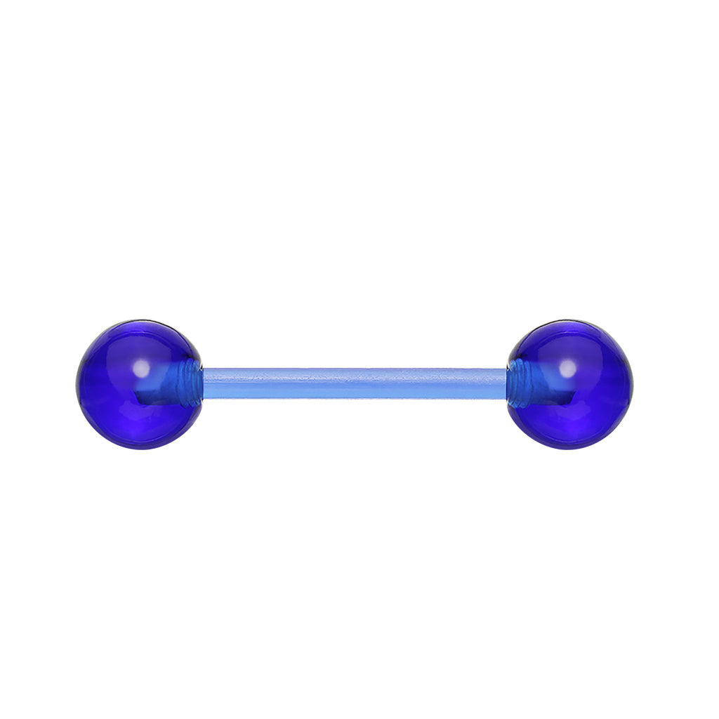 UV Acrylic Bioflex Tongue Barbell - Blue