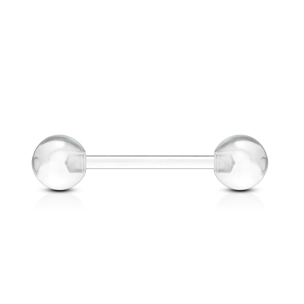 UV Acrylic Bioflex Tongue Barbell - Clear
