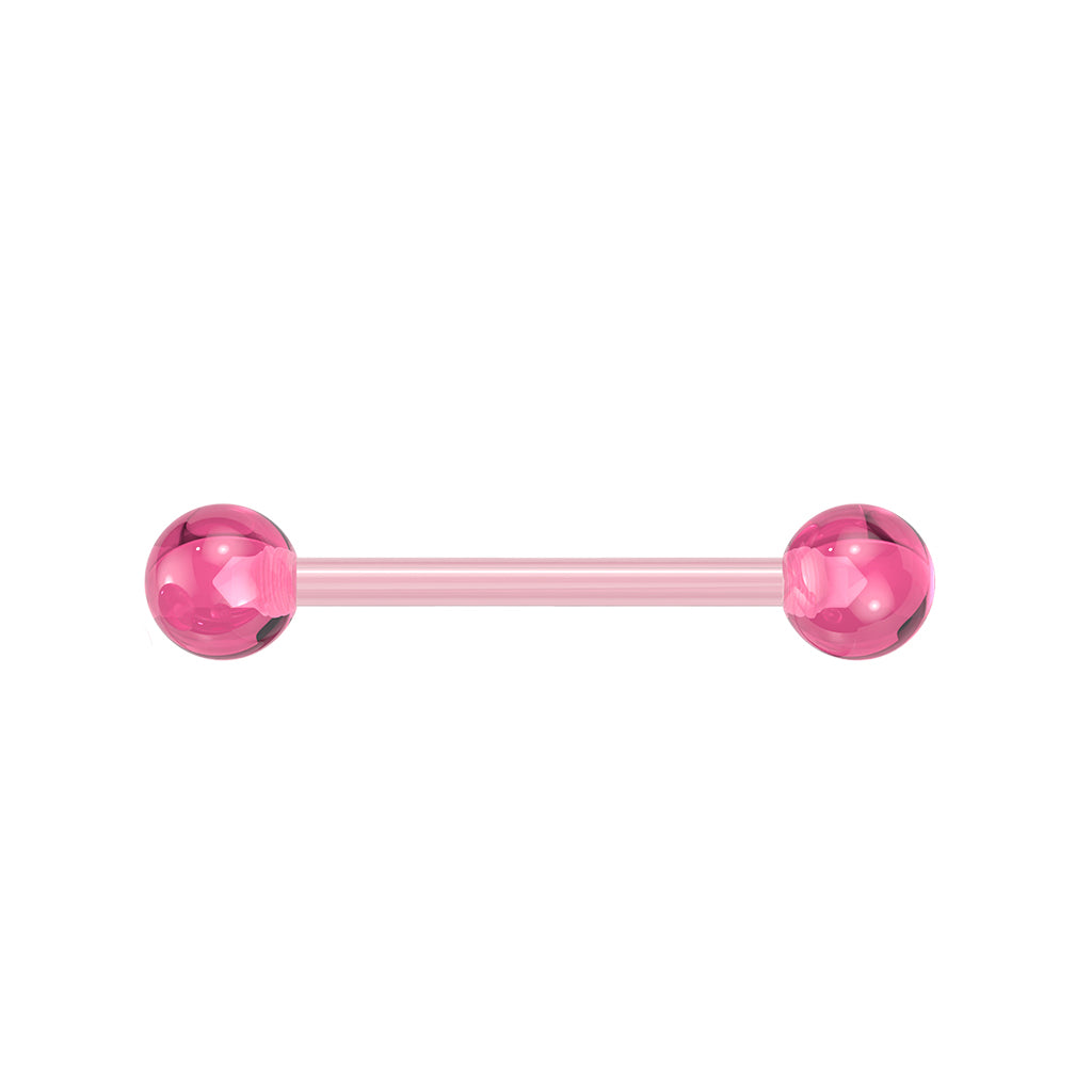 UV Acrylic Bioflex Tongue Barbell - Pink