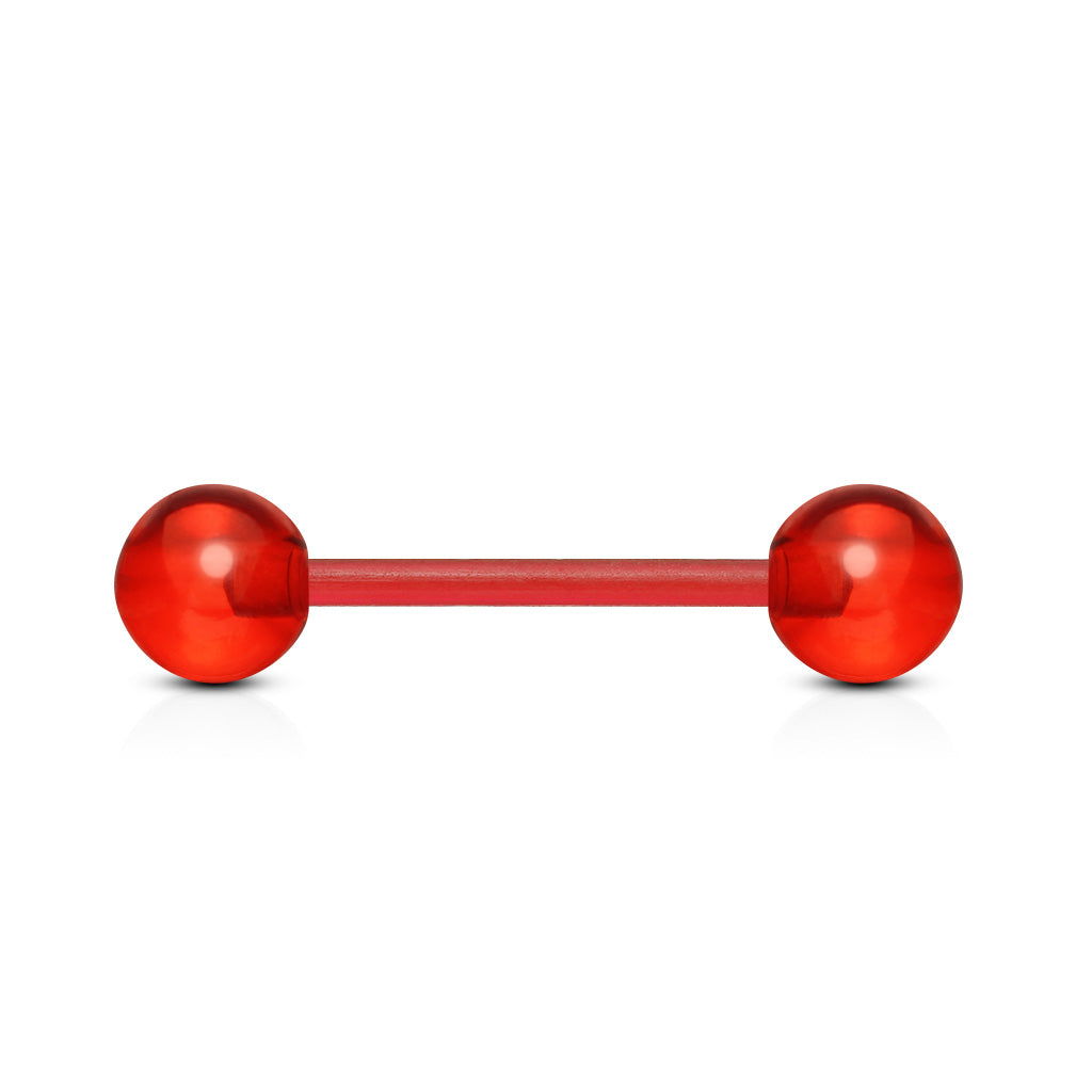 UV Acrylic Bioflex Tongue Barbell - Red