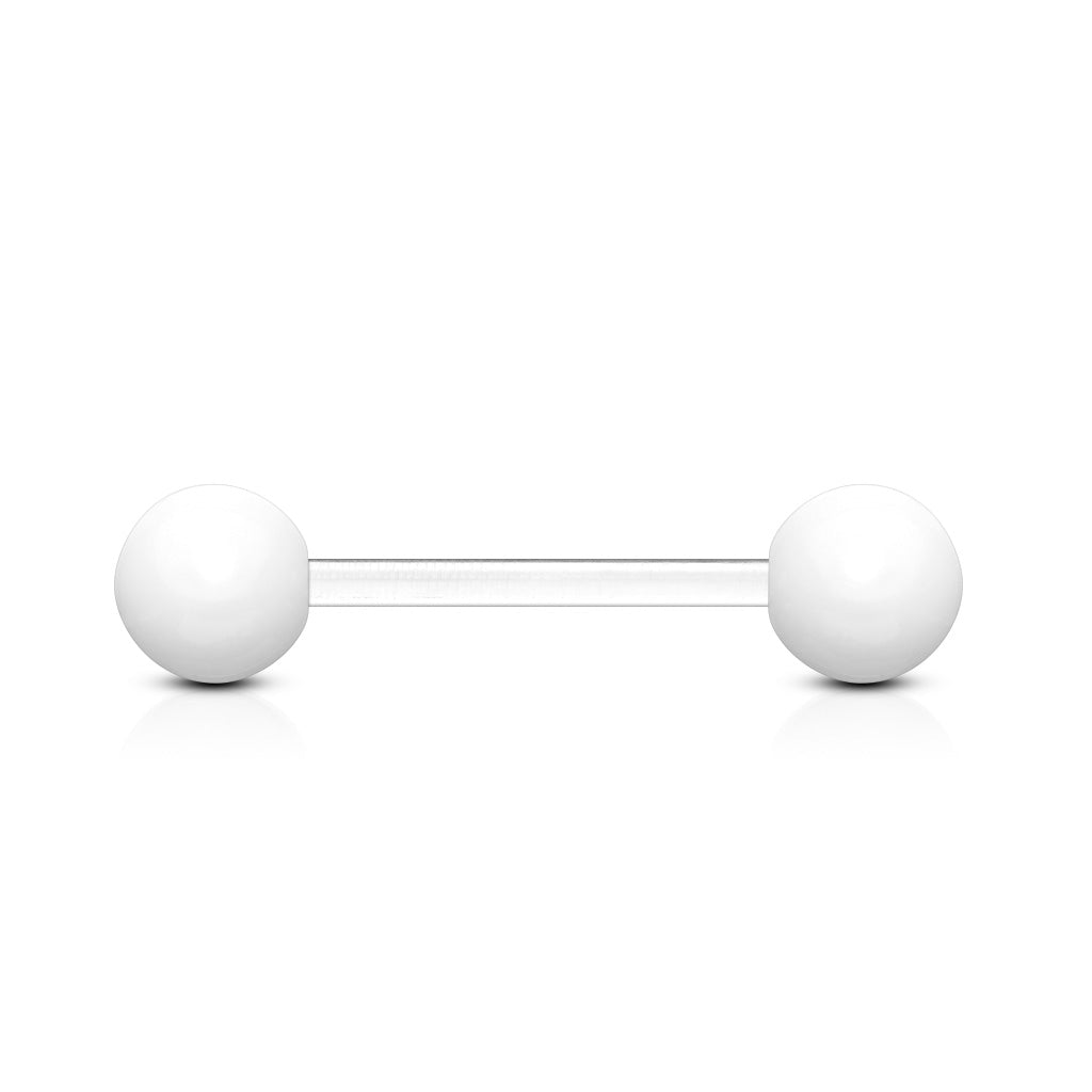 UV Acrylic Bioflex Tongue Barbell - White