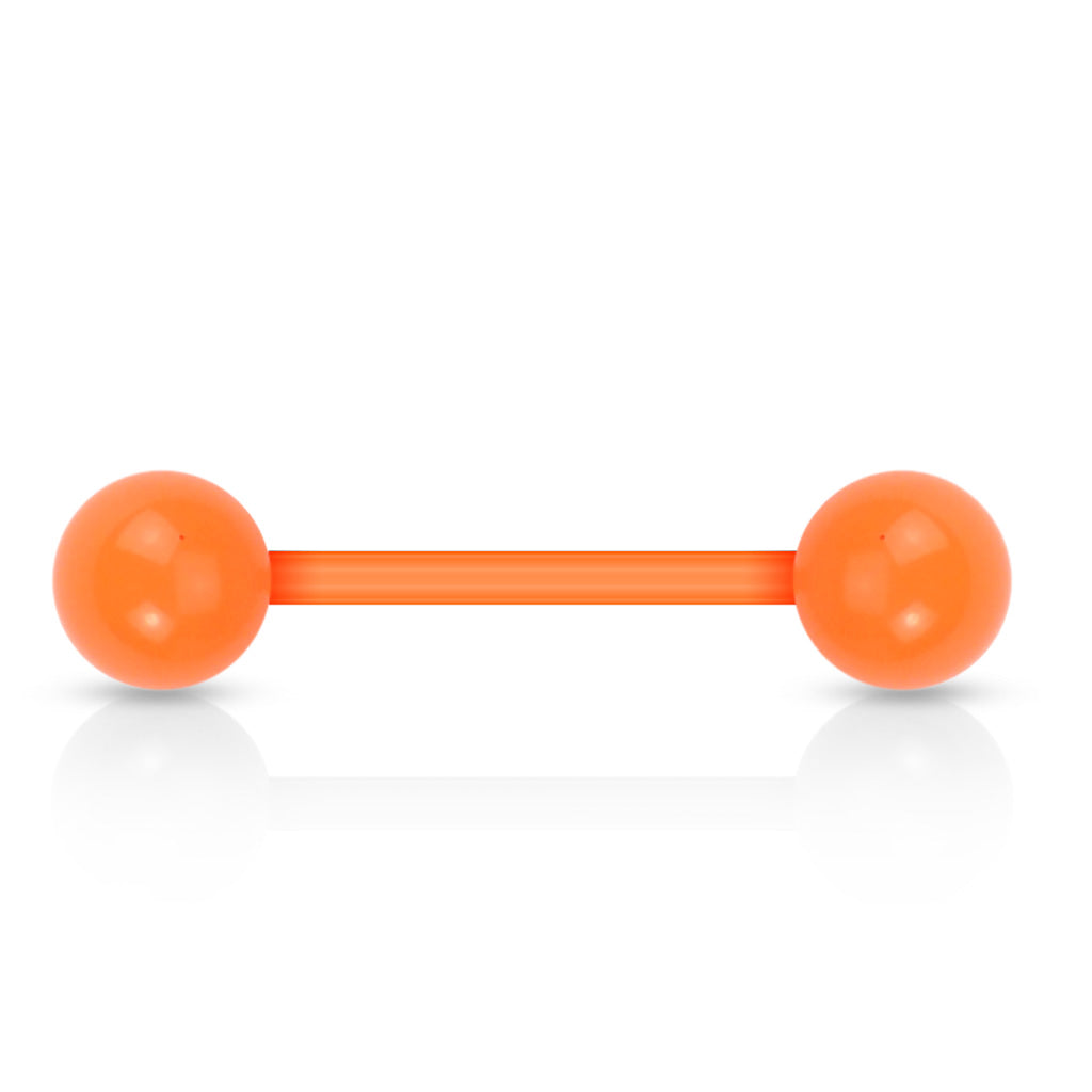 Solid UV Acrylic Bioflex Tongue Barbell - Orange