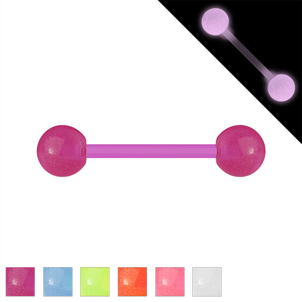 Glow-in-the-Dark Bioflex Tongue Barbell