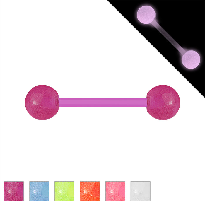 Glow-in-the-Dark Bioflex Tongue Barbell