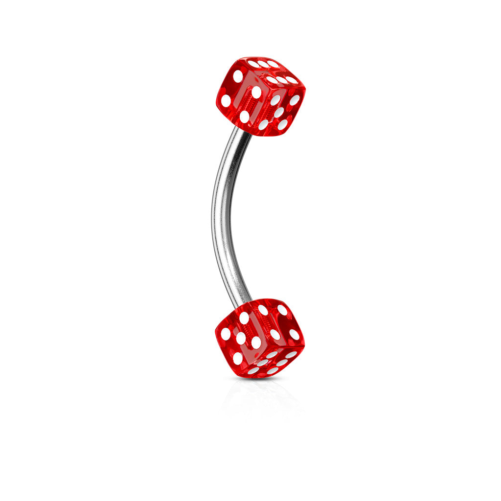 Acrylic Dice Eyebrow Curve - Red