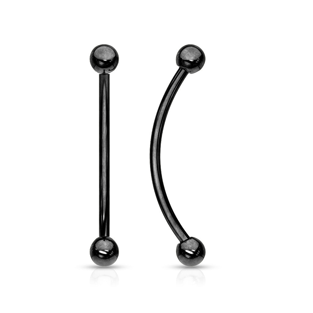 Acrylic Glow In The Dark Balls 16 Ga Eyebrow Ring - Black
