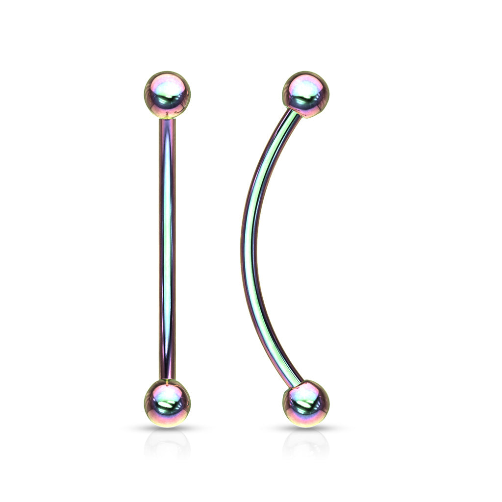 Acrylic Glow In The Dark Balls 16 Ga Eyebrow Ring - Rainbow