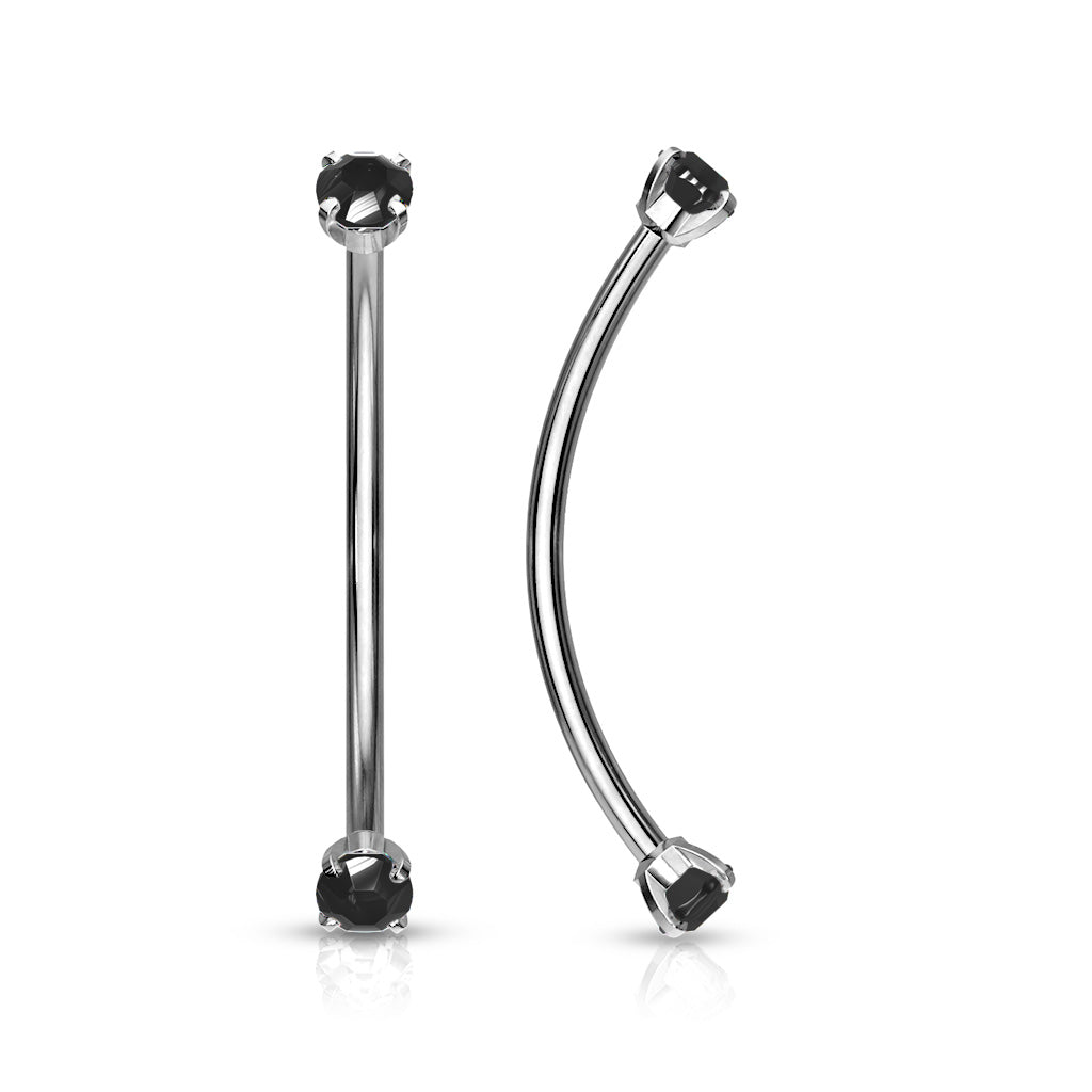 316L Surgical Steel Curved Barbell For Snake Eye Piercing - Black