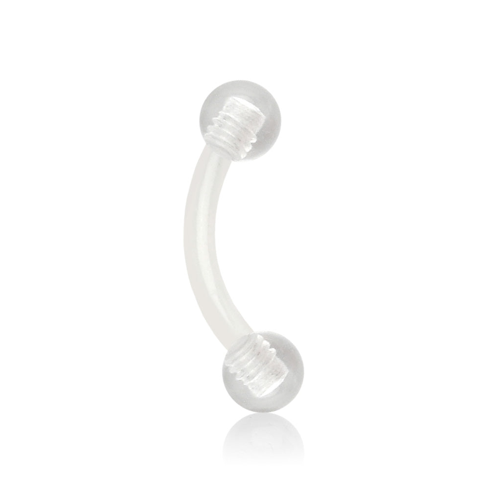 Acrylic Flexible Eyebrow Curve W/ Acrylic Ball - Clear