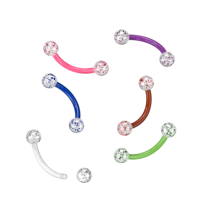 Ultra Glitter Acrylic Balls Flexible Eyebrow Curve