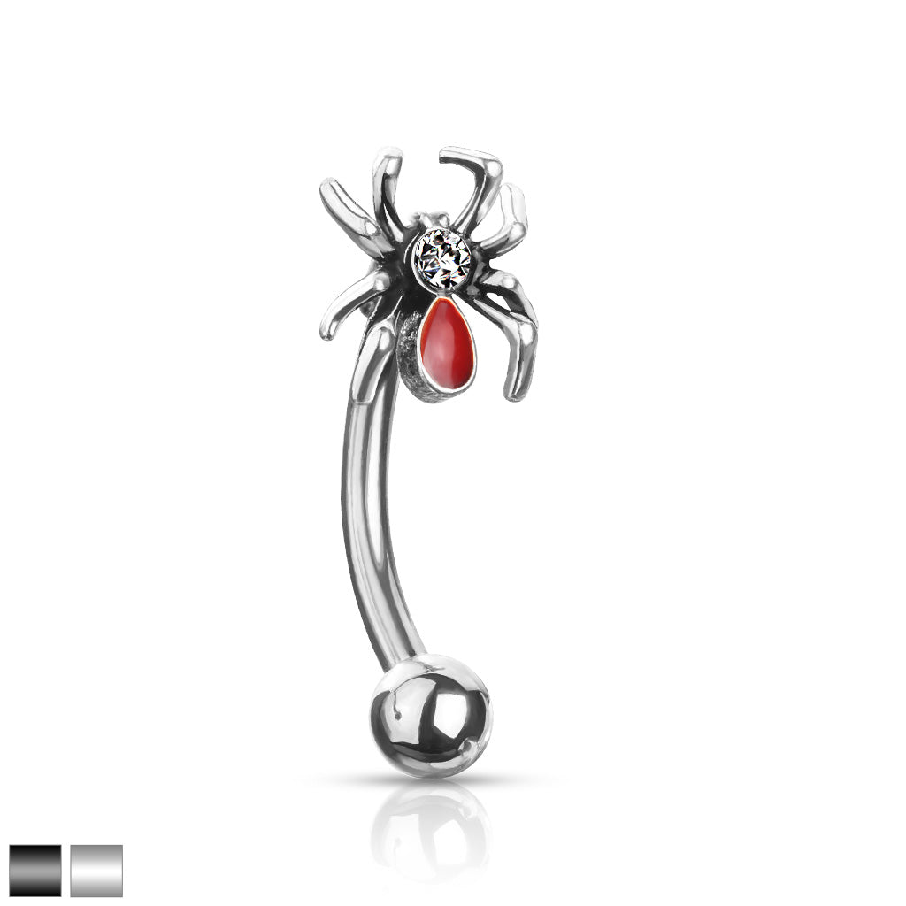 Crystal Set Rod Curved Barbell