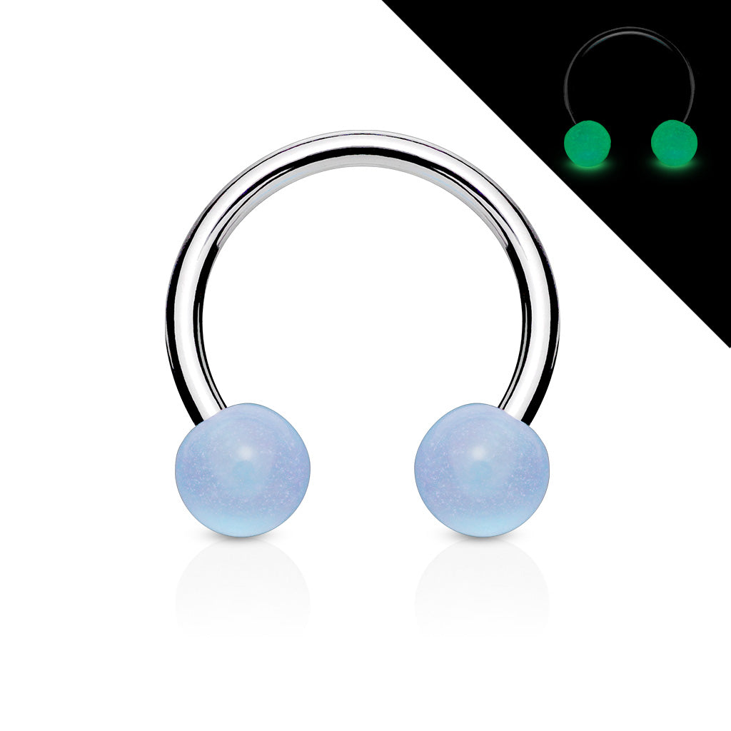 Horse Shoe With Glow Ball - Blue