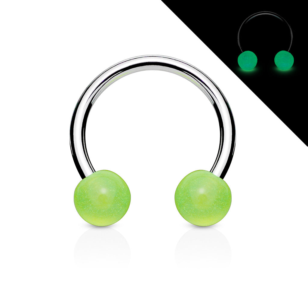 Horse Shoe With Glow Ball - Green