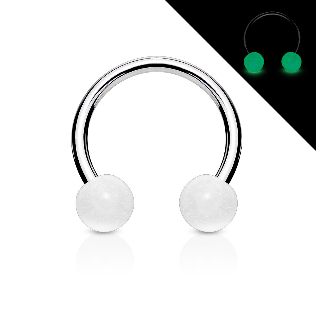 Horse Shoe With Glow Ball - White