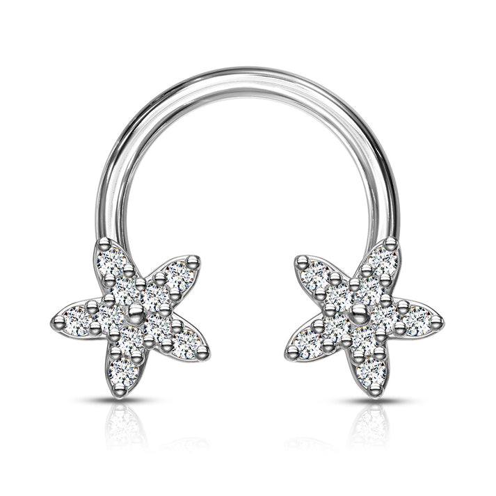 CZ Flower Ends 316L Surgical Steel Circular, Horseshoe – House of Studs