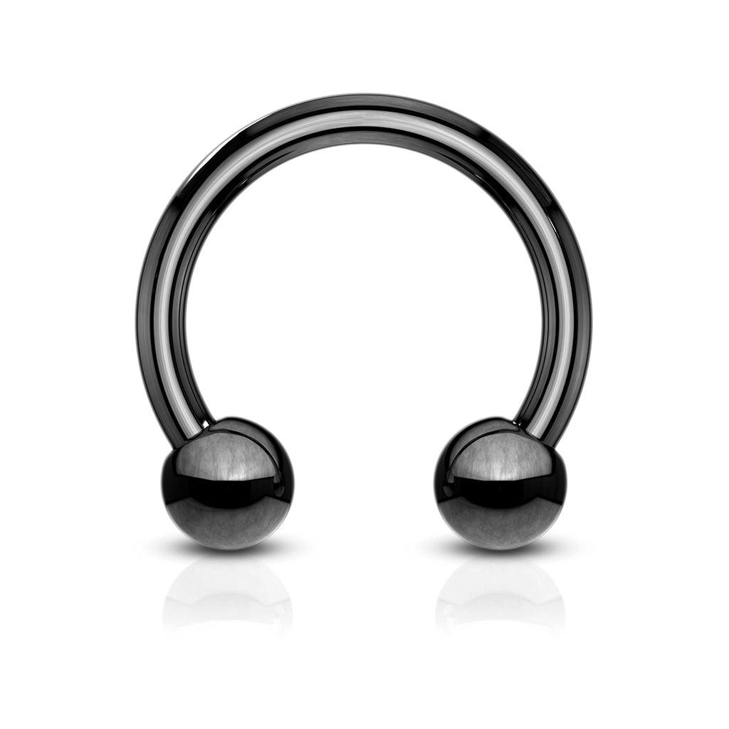 Horseshoe / Circular barbells Titanium IP over 316L Surgical Stainless Steel - Black