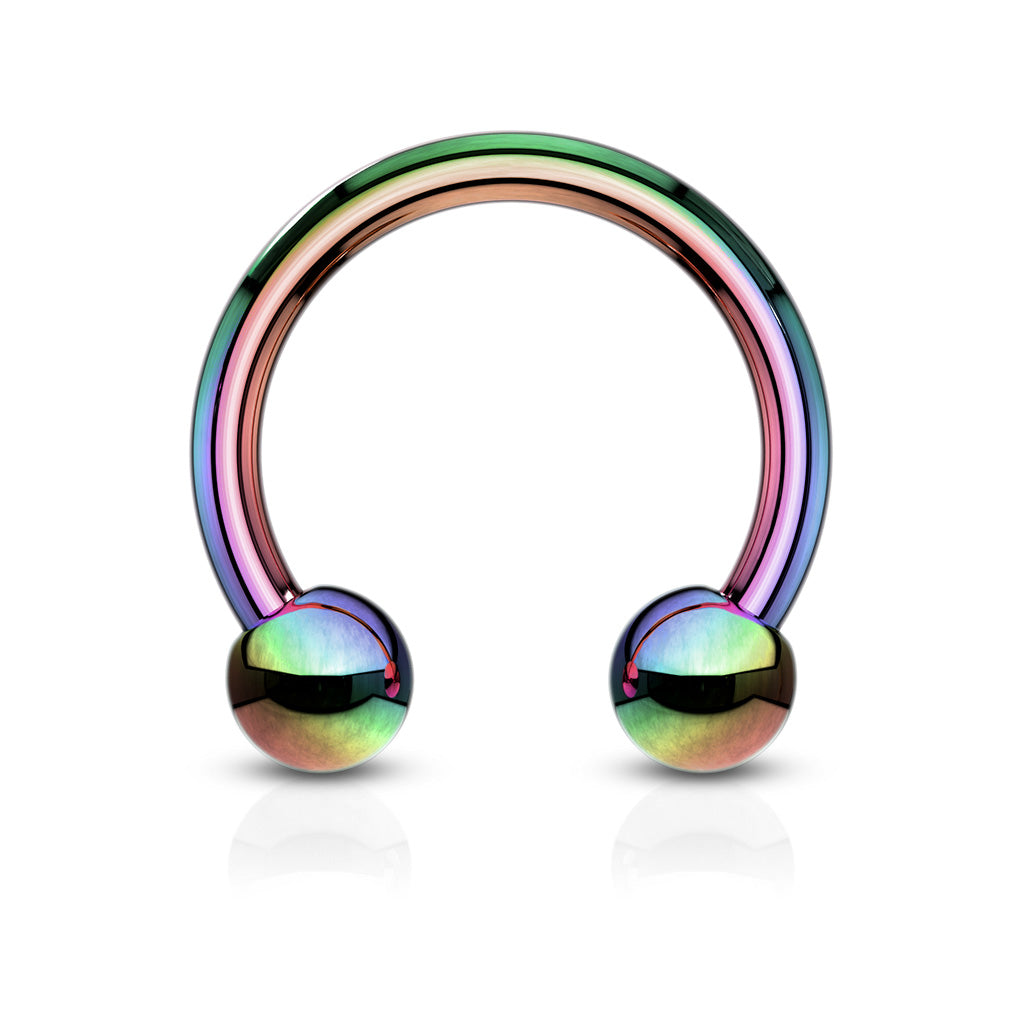 Horseshoe / Circular barbells Titanium IP over 316L Surgical Stainless Steel - Rainbow