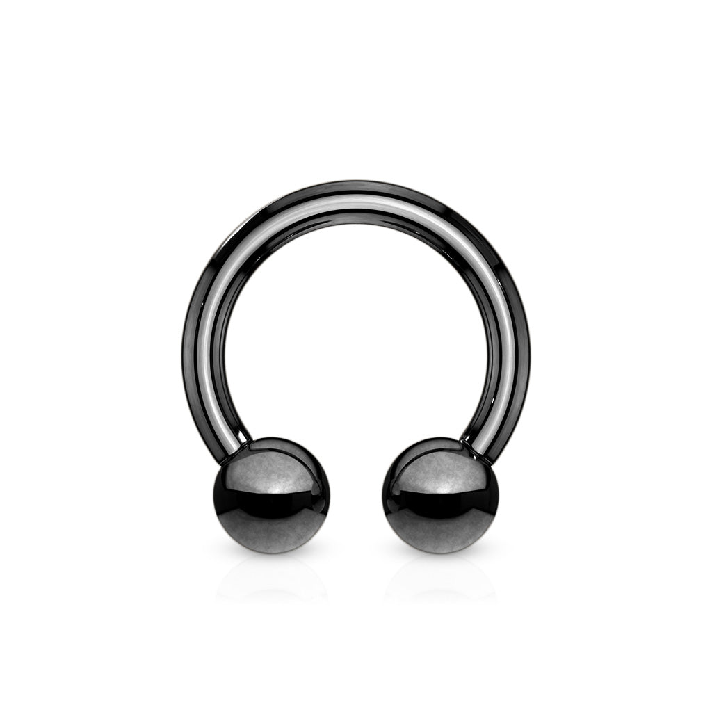 Horseshoe / Circular barbells Titanium IP over 316L Surgical Stainless Steel - Black