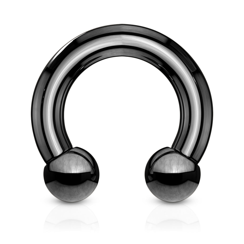 Horseshoe / Circular barbells Titanium IP over 316L Surgical Stainless Steel - Black