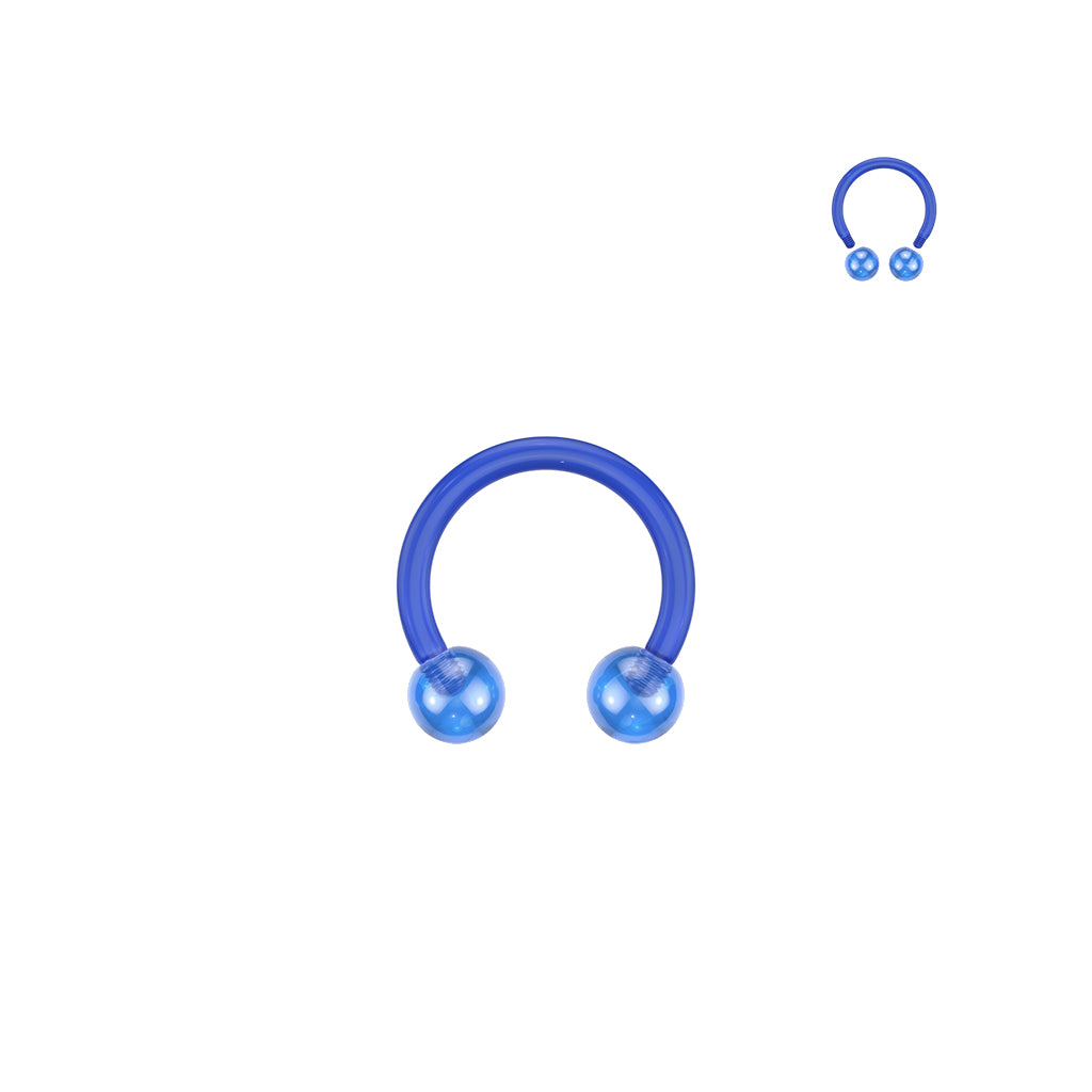 Flexible Shaft Horseshoe/Circular With Glow in the Dark Balls - Blue