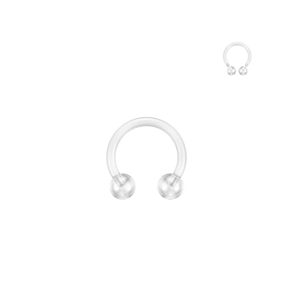 Flexible Shaft Horseshoe/Circular With Glow in the Dark Balls - White